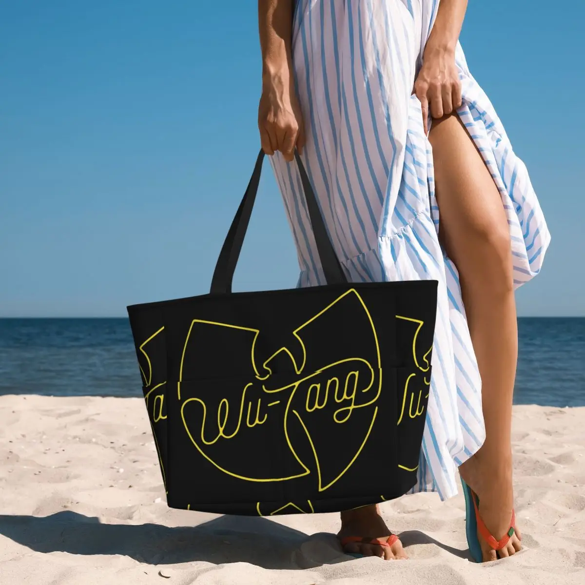 

Wu Tang Clan Print Beach Tote Bag Sport Gym Yoga Duffle Large Tote Bag Women Travel Bag Fitness bag