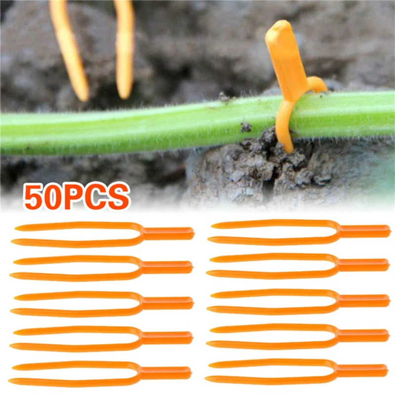 50Pcs 65mm Plant Stem Stolon Fixator Garden Strawberry Planting Fork Watermelon Fastening Fixture Clamp Clip Plant Support