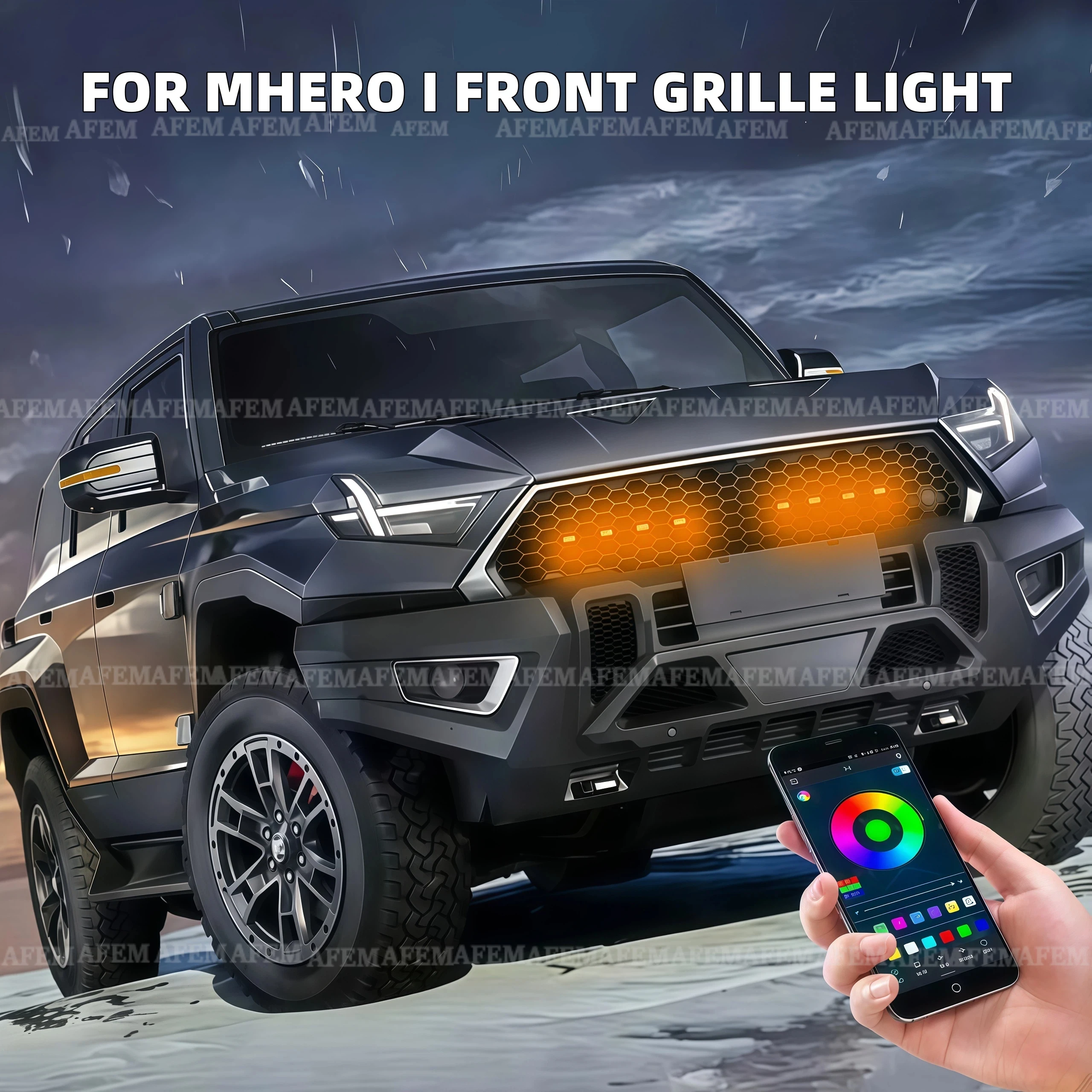 

LED Front Grille Light For MHERO I Car Daytime Running Light Wheel Eyebrow Lamp For Pickup Offroad 12V