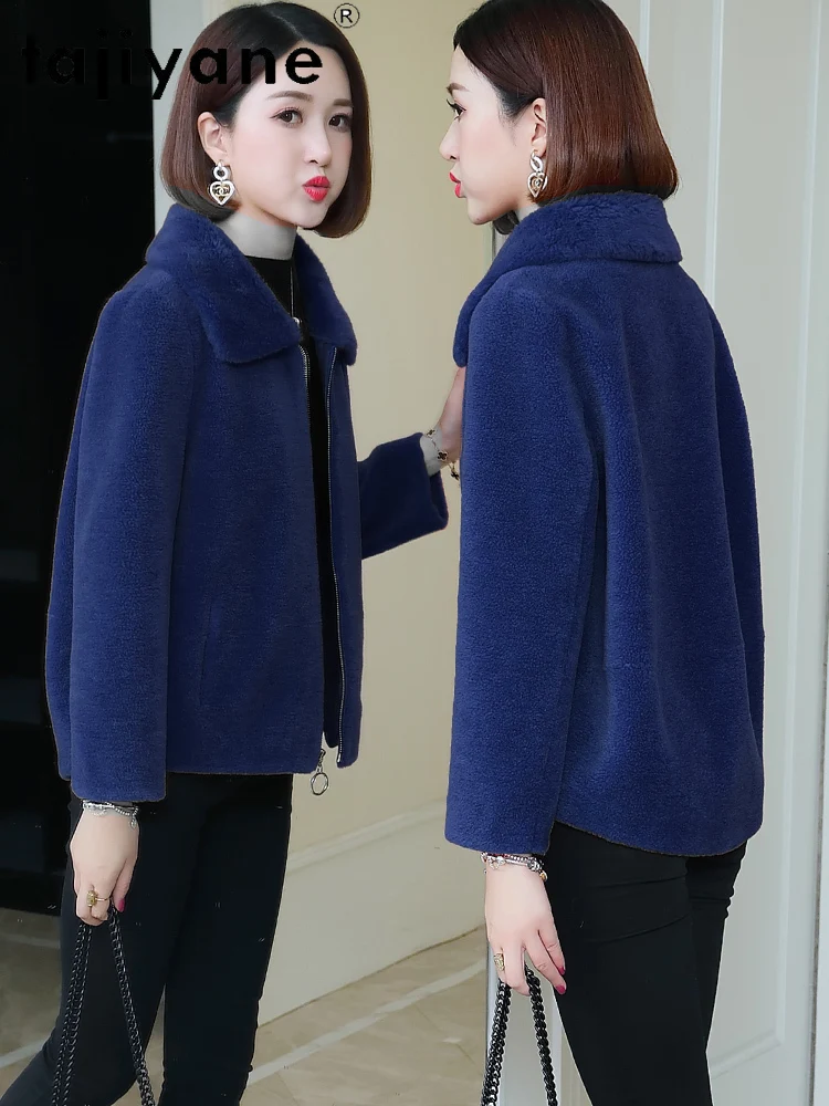 TAJIYANE 100% Wool Coats for Woman High Quality Short Sheep Shearing Coat Casual Female Outerwears Winter Women Clothes 2025шуба