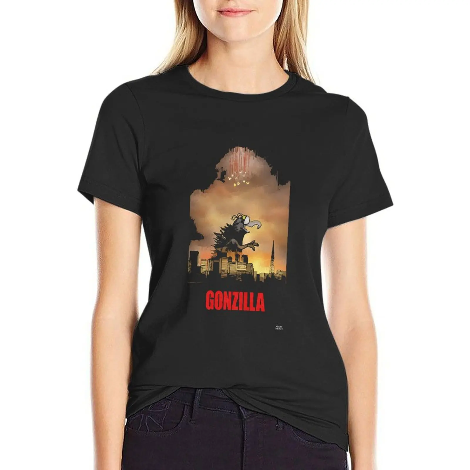 

Gonzilla T-Shirt graphics funny new edition animal print T-shirts for Women