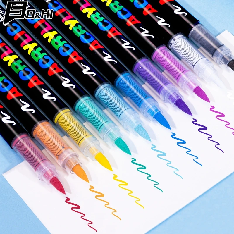 1Pcs Liquid Acrylic Marker Pen Paint Brush Pen Painting Stone Ceramic Glas Wood Canvas Making Drawing Graffiti Coloring Pen