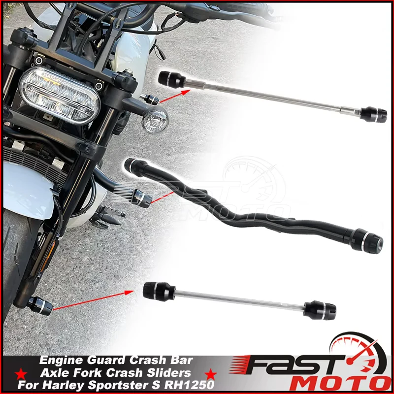 Motorcycle Front Crash Bar Protector For Harley Sportster S RH1250S 2021-205 Flat-Out Bar Engine Guards Bumper Protector Frame