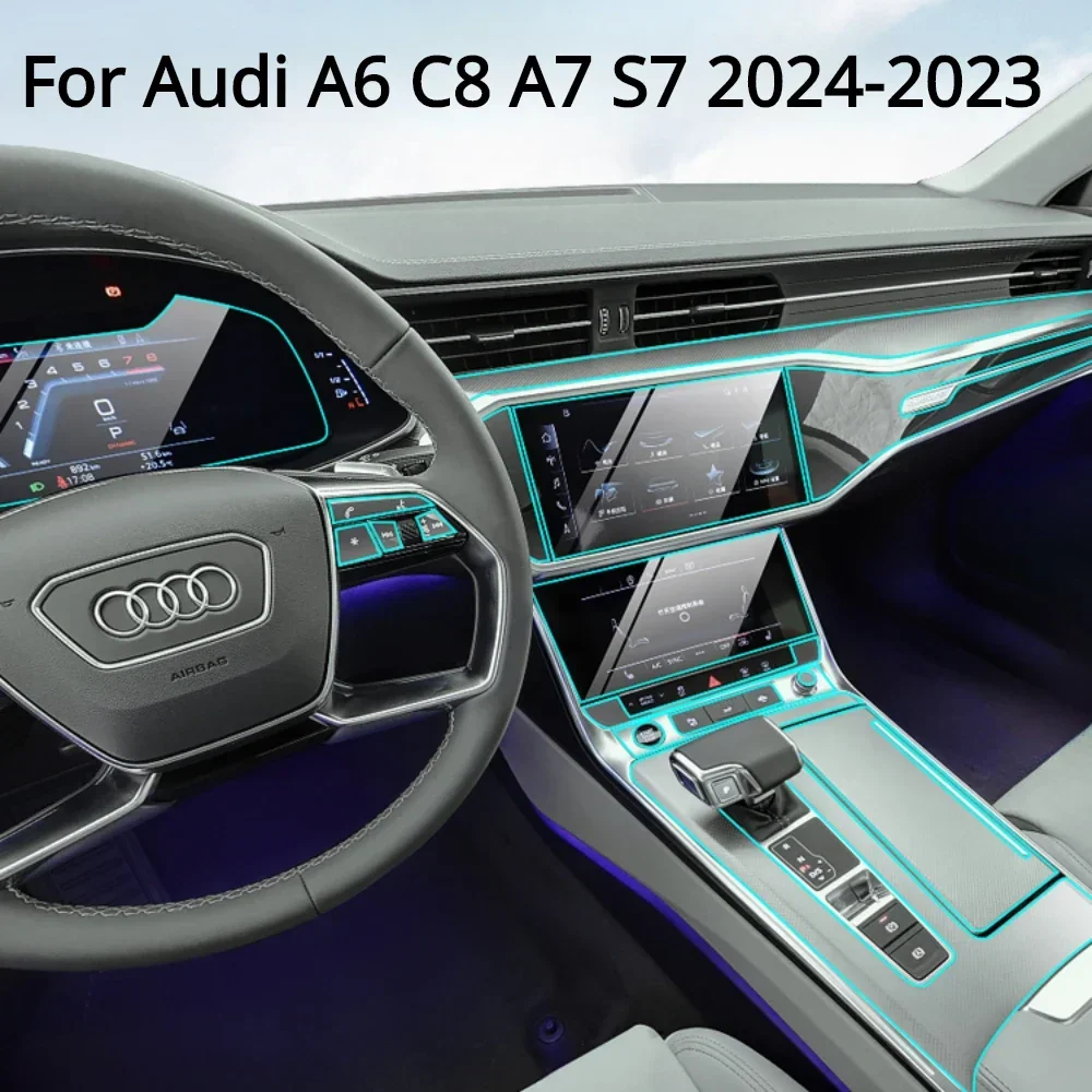 audi a7 içi için en iyi araba içi dekorasyon filmi: TPU merkez konsol ve vites paneli filmi