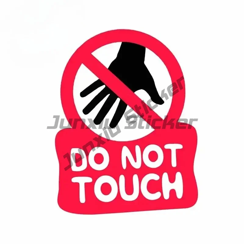 

Do Not Touch Sign Car Stickers Cartoon Refrigerator Funny Warning Decal Street Signs Trunk Decor