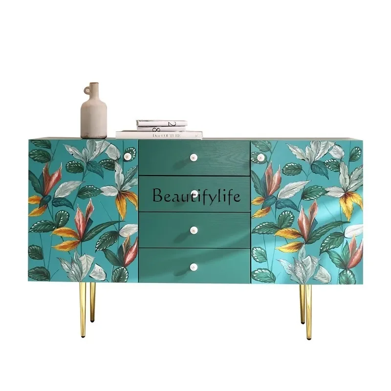 

FG17French porch chest painted side cabinet retro style locker