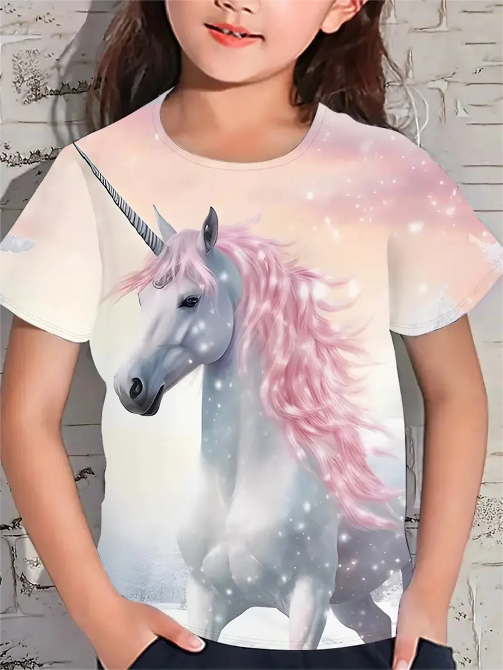 2025 nuevas camisetas divertidas con estampado 3d de animales para niñas, camisetas de manga corta a la moda para fiestas y festivales, camisetas casuales, ropa para niñas