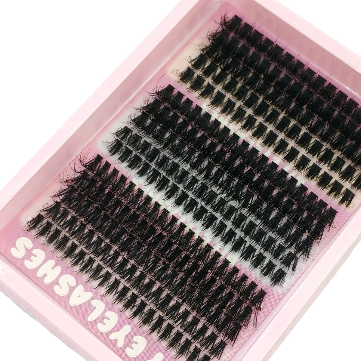 3 Stile Einzelwimpern 15 Reihen 390 Stück untere Wimpernverlängerung untere Wimperncluster DIY Wispy Natural Look Clear Band – Detail 10