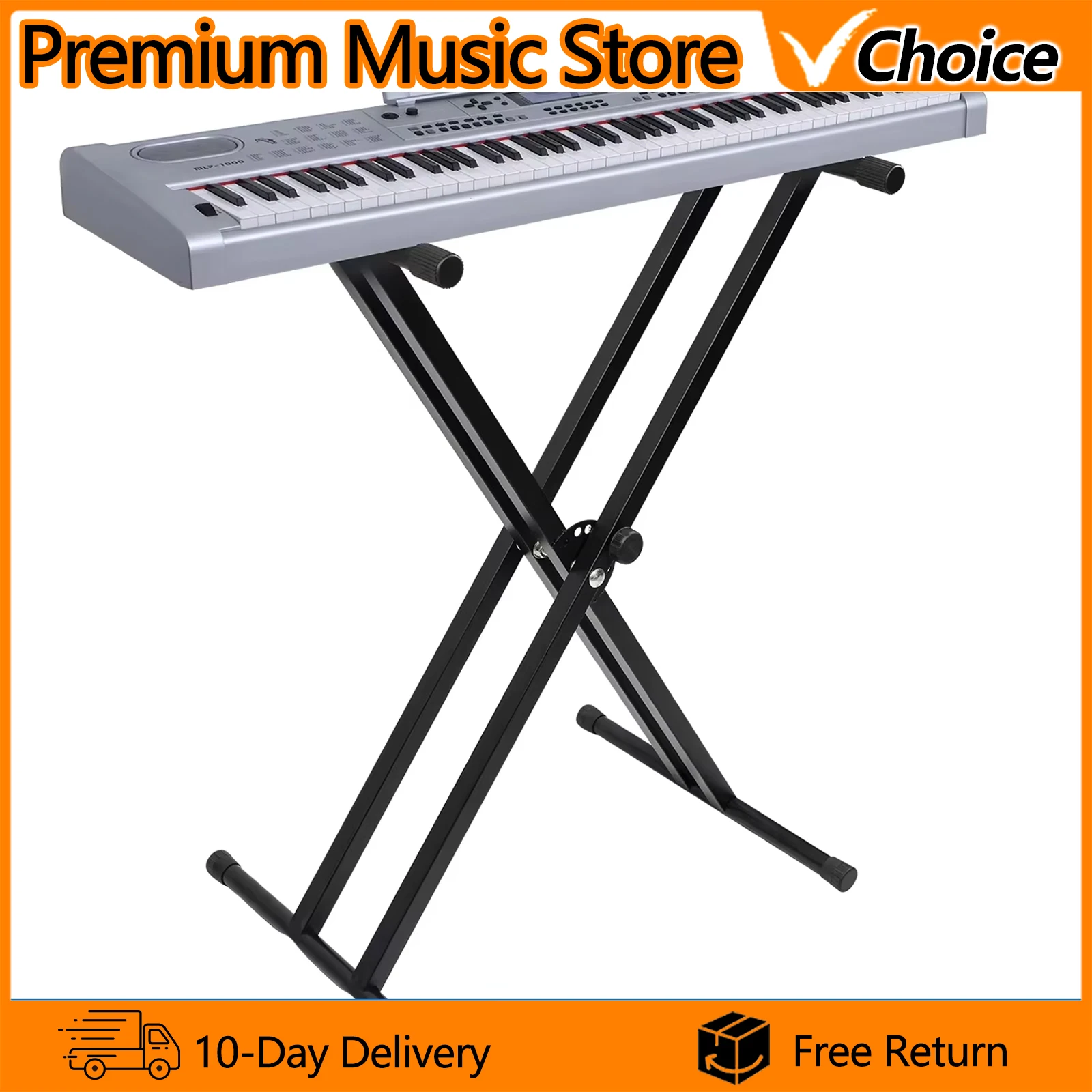 Guitto GKS-01 Electronic Piano Stand Adjustable X-type Double Tube Iron Rack Universal Keyboard Instrument Stand Accessories