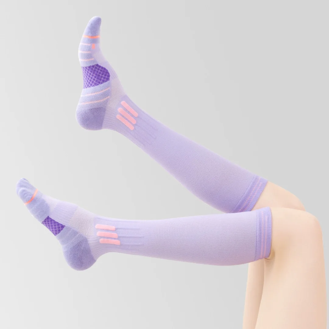 Elastic Sports Functional Compression Socks Mid-High Tube Compression Socks Running Skipping Yoga Sports Calf Socks for Fitness