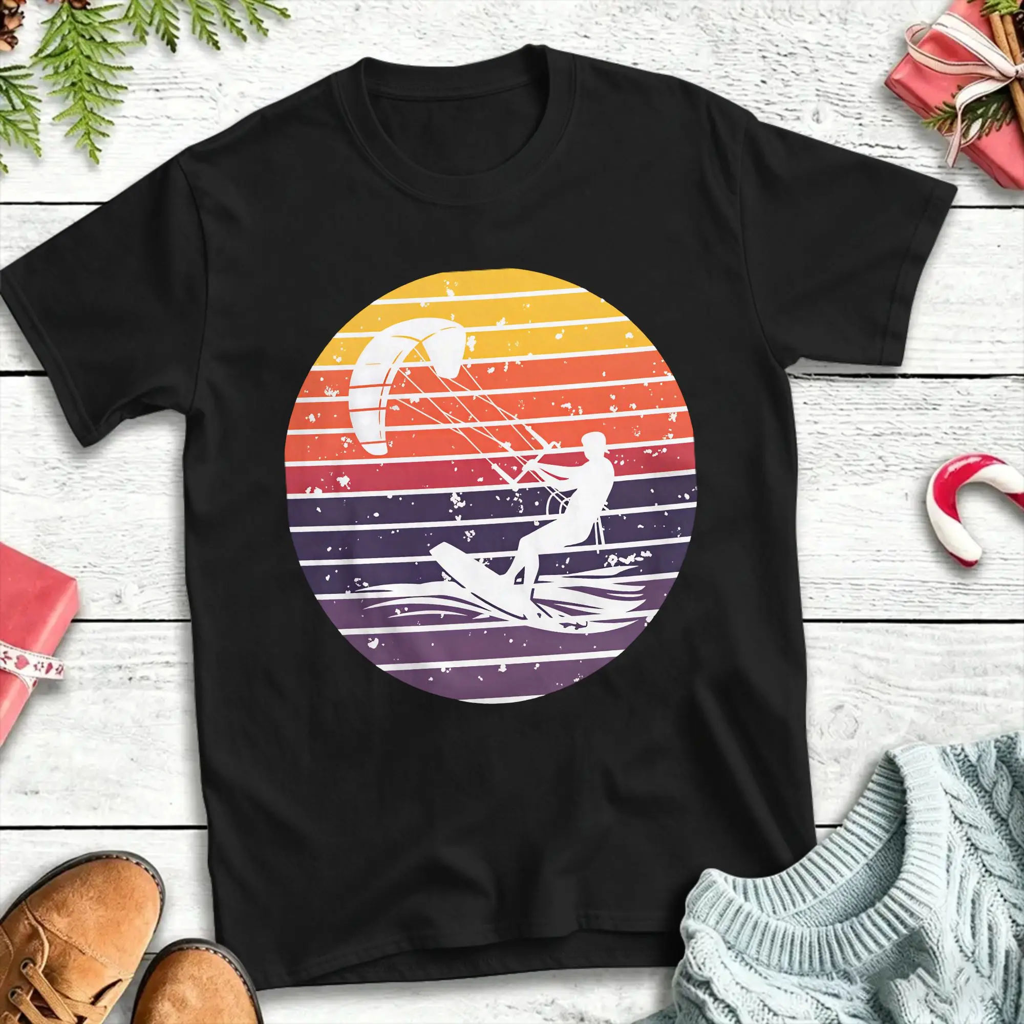 Wingsurfing Foil Kitesurfing Sunset Cotton T-Shirt For Man Summer  Streetwear T-Shirts Hip Hop Tee Shirt Oversized Casual Tops
