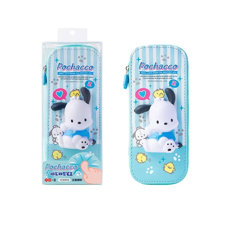 MINISO Sanrio-estuche de descompresión 3D para lápices, suministros escolares bonitos, My Melody, Kawaii, gran capacidad, Cinnamoroll