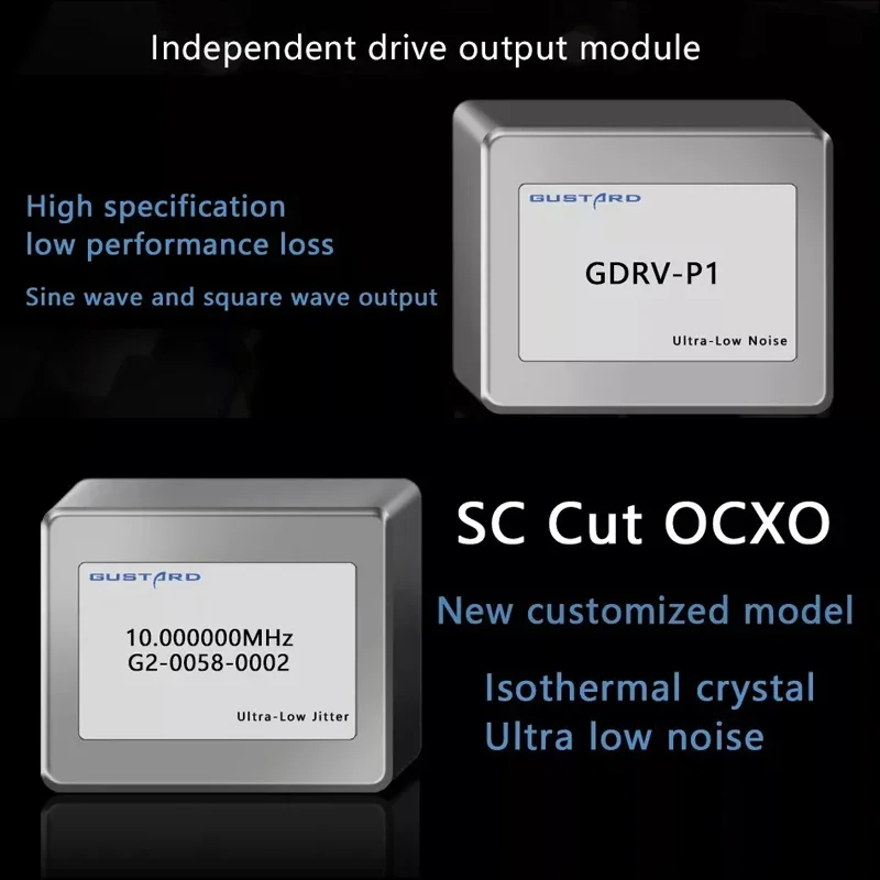 GUSTARD C18 10M ساعة الصوت درجة حرارة ثابتة على مدار الساعة مذبذب كريستال OCXO 10MHz عالية الدقة منخفضة الضوضاء مولد الساعة