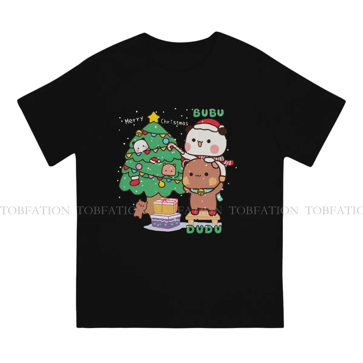 Bubu And Dudu Perfect Merry Christmas 100% Cotton T Shirt Vintage Homme Men's Tee Shirt O-Neck  Men Clothing