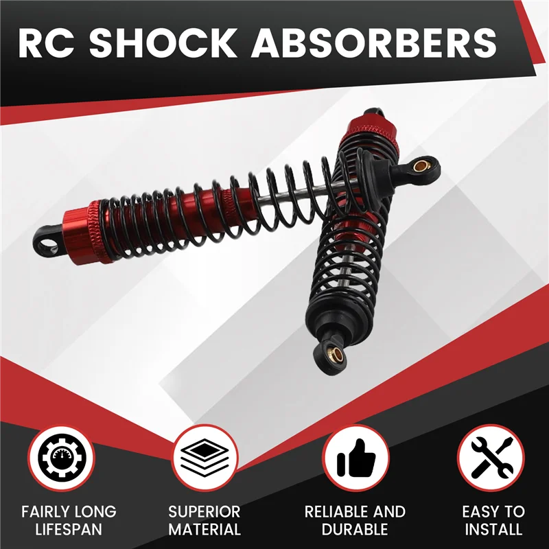 MACH-RC 108004(08001) Schwarzer Aluminium-Stoßdämpfer, 2 Stück, passend für HSP 1/10Truck