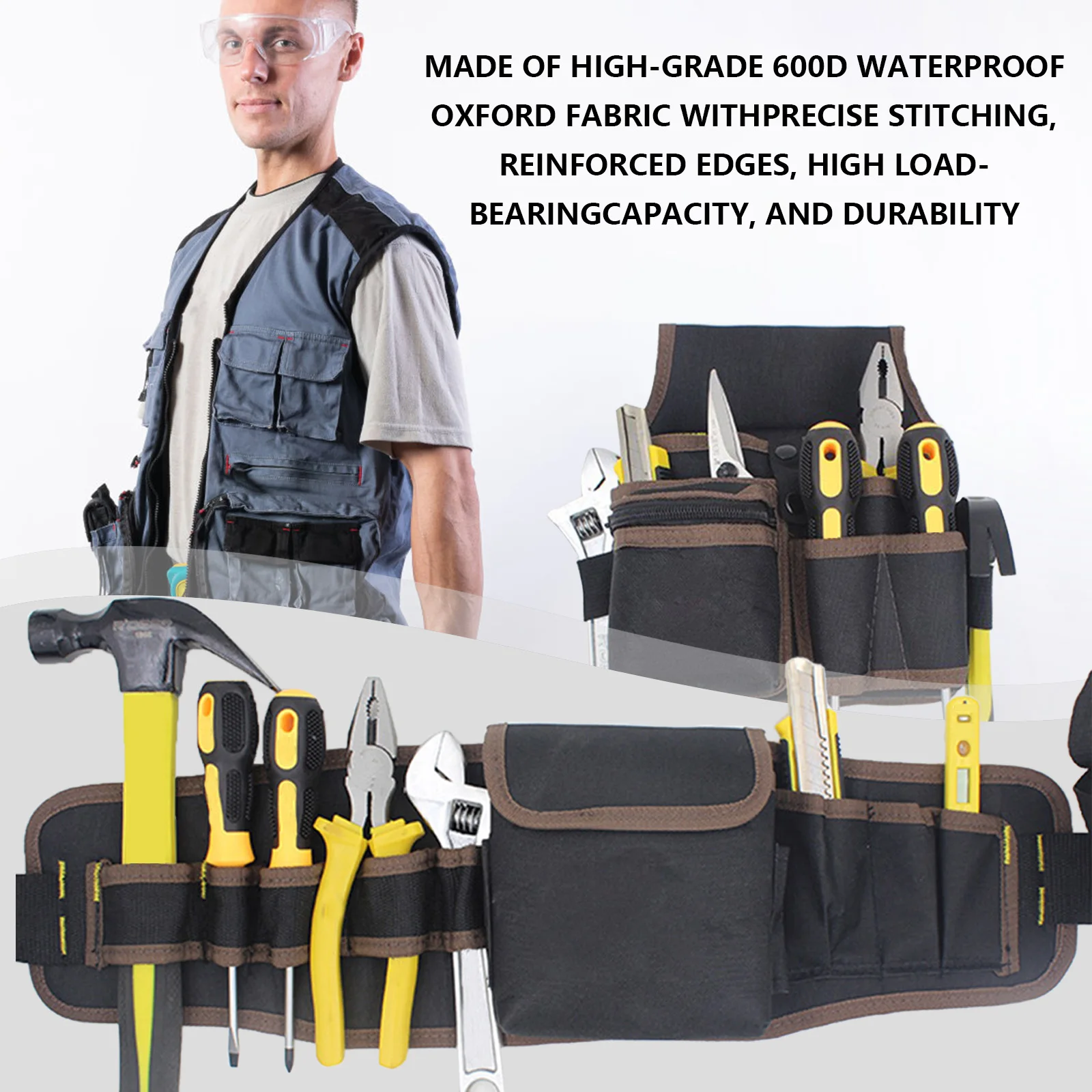 Multi-functional Electrician Tools Bag Waist Pouch Belt Storage Holder Organizer Garden Tool Kits Waist Packs Oxford Cloth