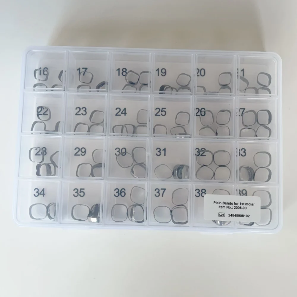 Bandas Dentales Lisas para Primer Molar, Bandas de Ortodoncia, Materiales Dentales # 16- # 39 96PCS