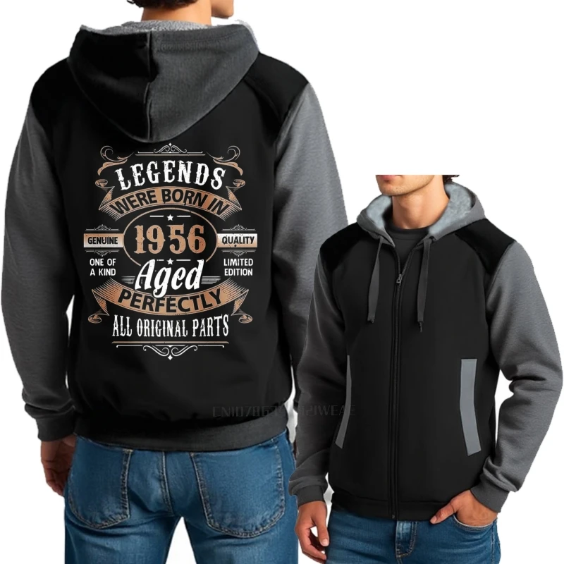 Moletom com capuz plus size para ele, lendas aquecedoras, nasceu em 1956, envelhecido perfeitamente, todas as peças originais, treino básico e pesado 