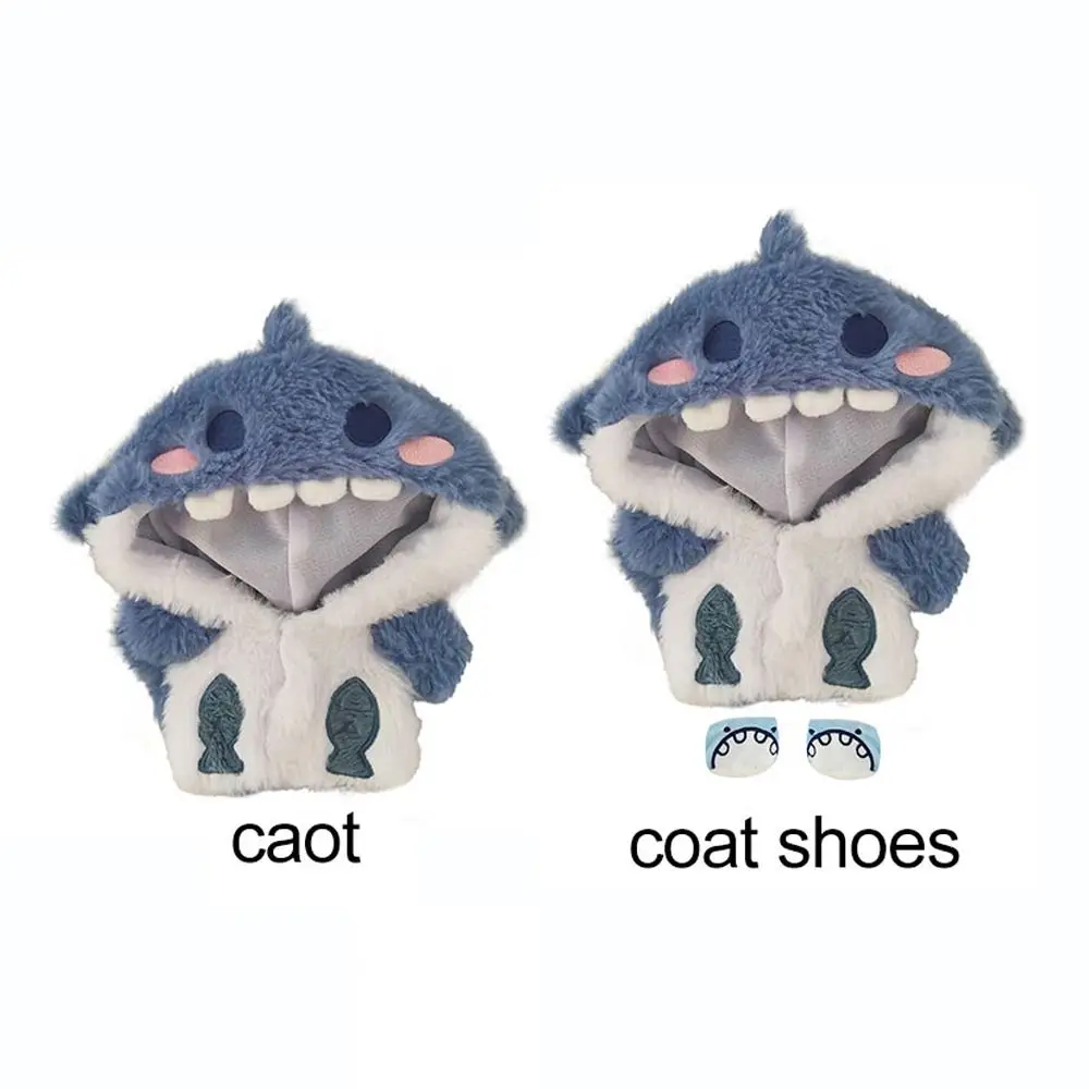 Spielen Haus Schöne Outfit Ändern Dressing Spiel Baumwolle Puppen 20 cm Kleidung Shark Hoodies Cartoon Tier Mantel