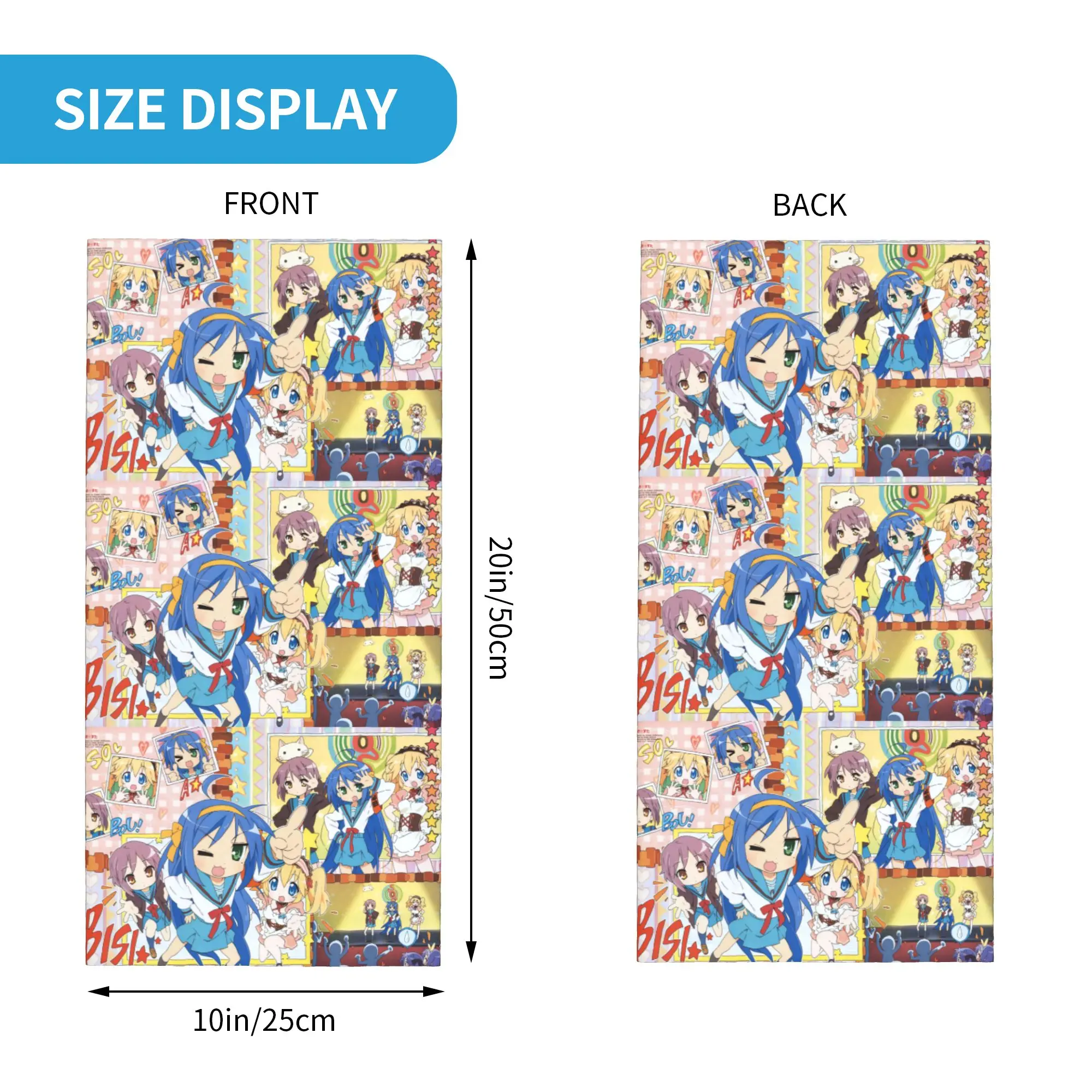 Kawaii Lucky Star Game Bandana الشتاء الرقبة أدفأ الرجال يندبروف التفاف الوجه وشاح للمشي لمسافات طويلة أنيمي اليابانية الجراب عقال #2