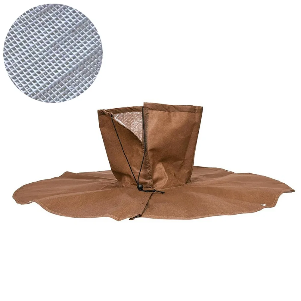 

Двойной изоляционный изоляционный чехол для растений, регулируемые ремни, эластичный шнур, термозащитный чехол для растений, многоразовый нетканый материал