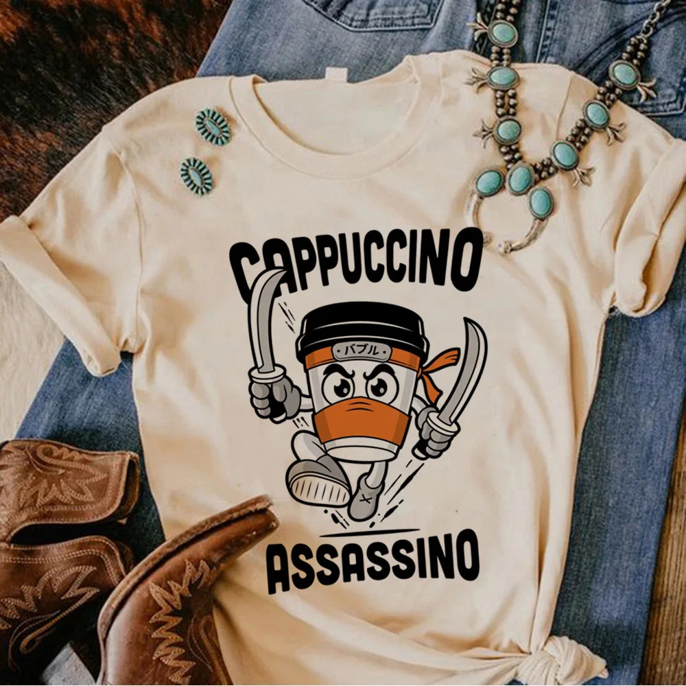 Cappuccino Assassino tshirt teen funny emo gyaru cutecore tshirt party grunge 2000s clearance sales gothic