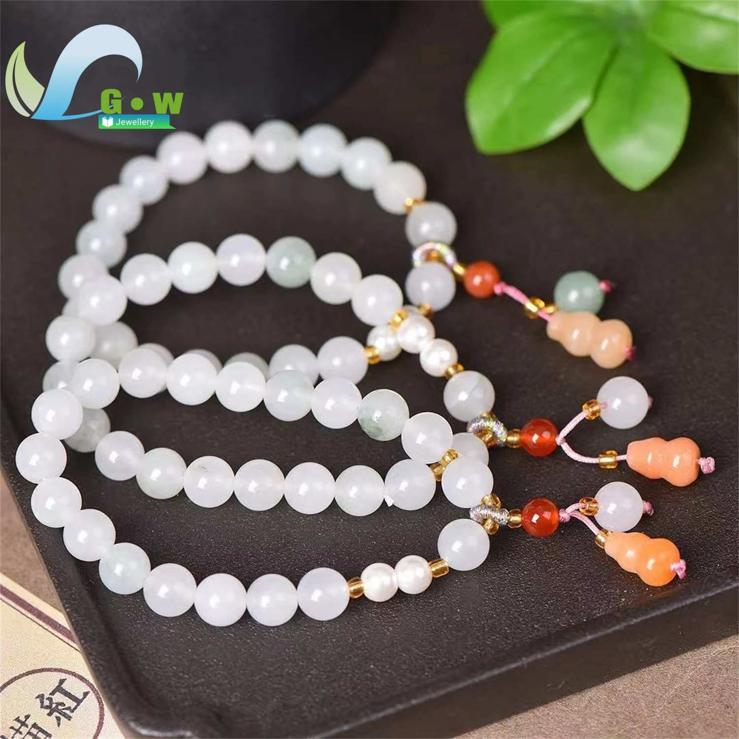 Natural Tianshan Jade Bead Bracelet Single Row Minimalist Women's Exquisite Retro Daily Classic Ethnic Style Gift