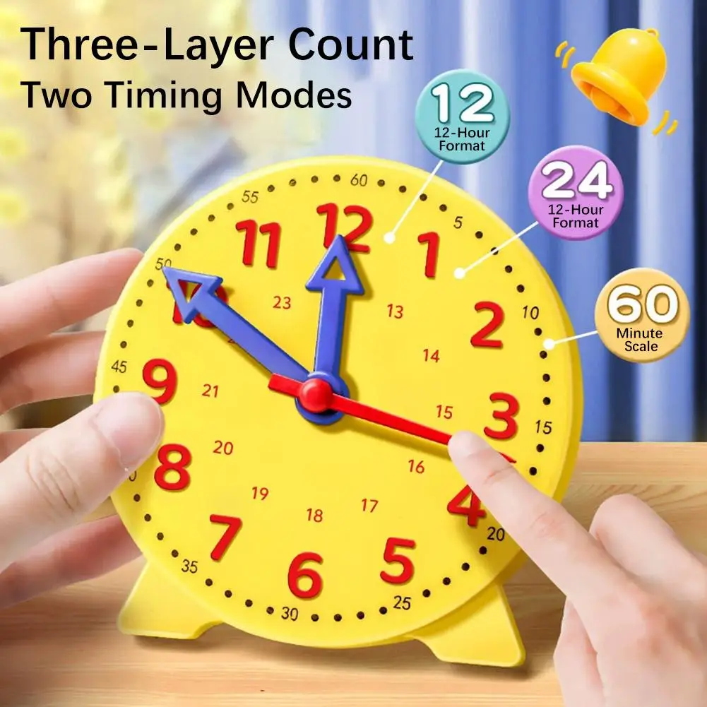 Children Montessori Clock Early Education Toys Hour Minute Second Cognition Colorful Clocks Toys Kids Time Teaching Aid 1-20PCS