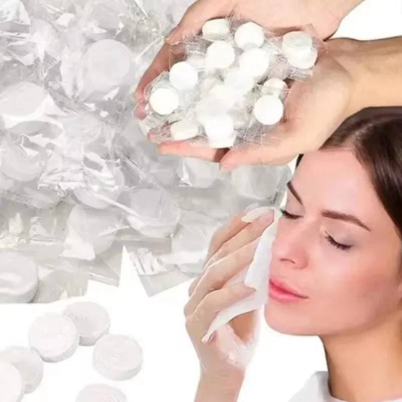 50 Stück tragbares komprimiertes Handtuch, Einweg-Gesichtsreinigung, weiches komprimiertes Handtuch, Vlies-Make-up-Tücher