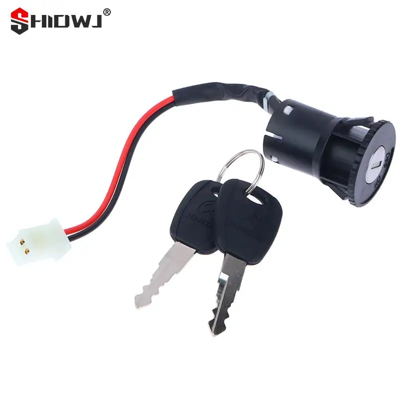 1Set 2 Wires Ignition Switch with 2 Keys On-Off Lock for Electrical Scooter ATV Pocket Bikes Motorcycle Motorbike ATV Quad Bike