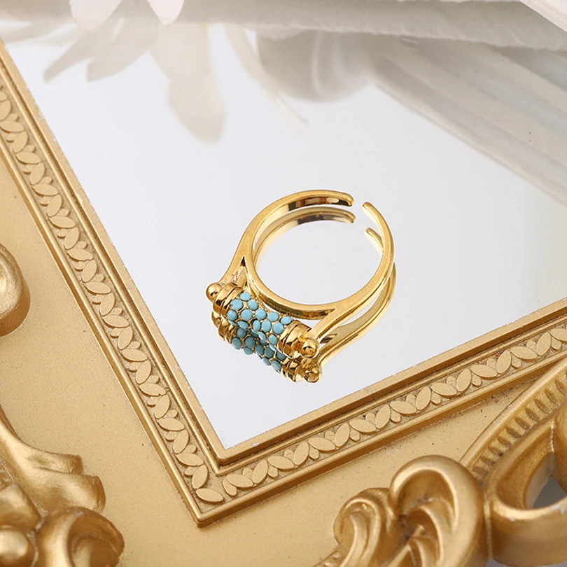 2023 New Fashion3 Piece Jewelry Explosive Sapphire Jewelry Small Waist Necklace Earrings Ring Set Wholesale