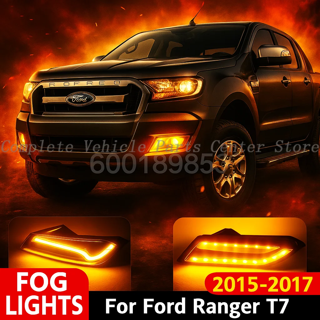 

4X4 Daytime Running Light For Ford Ranger T7 2015 2016 2017 LED Fog Warning Lamp Driving Light Turn Signal Lights Car Accessorie