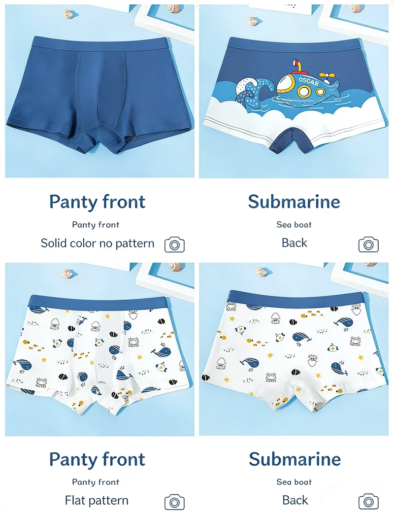 Jungen Baumwollunterwäsche „Ozean-Astronaut“ – Farbecht, Atmungsaktiv, Schweißabsorbierend, Kinderkleidung im lebhaften, trendigen Stil mit flachen Ecken – Detail 5