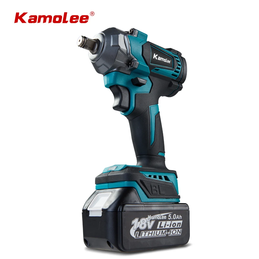 Kamolee Electric Wrench DTW500 Brushless Cordless 1200 N.m Included Battery and Charger Compatible with 18V Makita Battery