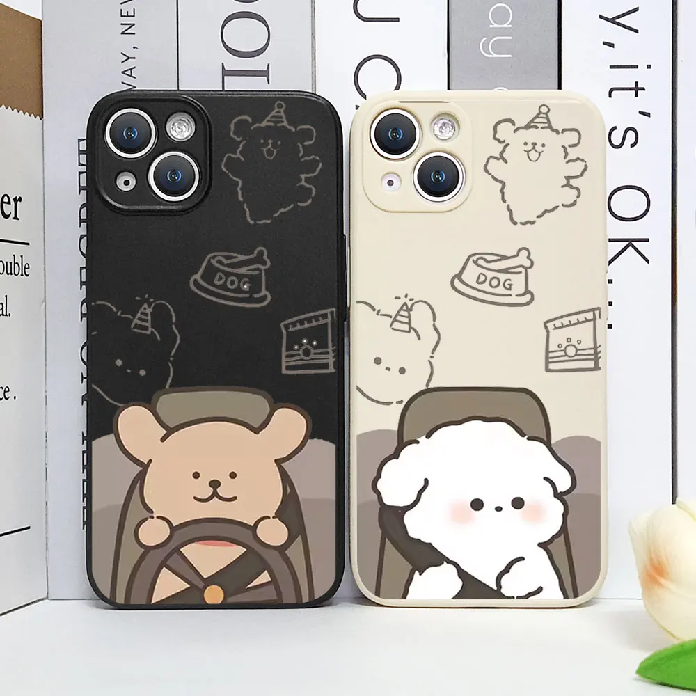 

Funny Cartoon Dog Phone Case for Iphone 13 12 11 14 15 16 Pro Max XS MAX X Soft Covers for Iphone 7 8 14 Plus SE20 Couple Fundas