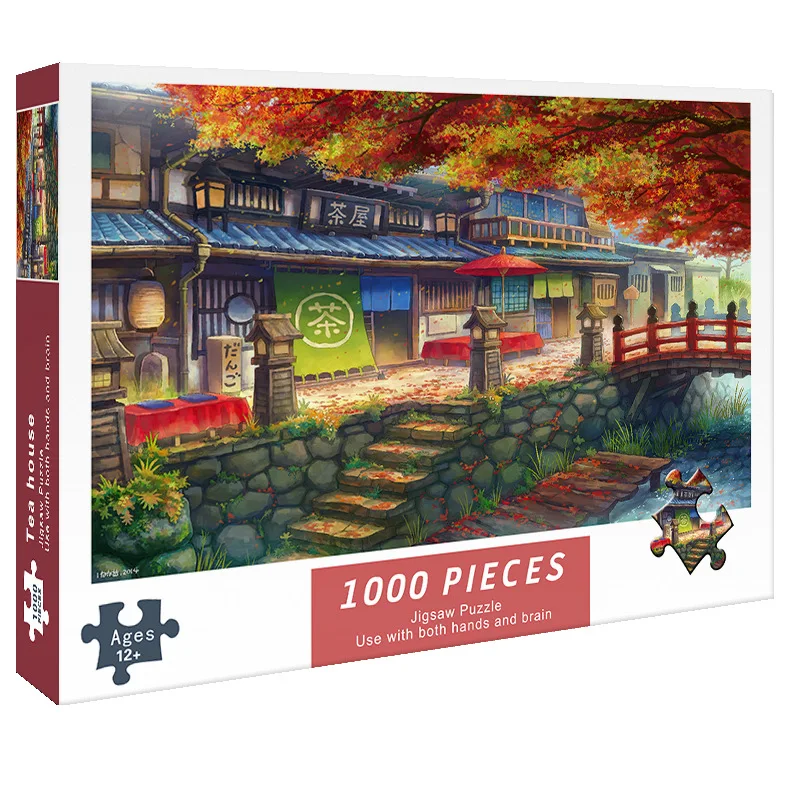 Adult 1000pcs Puzzle Tea House Christmas Gift High Difficulty Decompression Girl Educational Toys Birthday Present Board Games