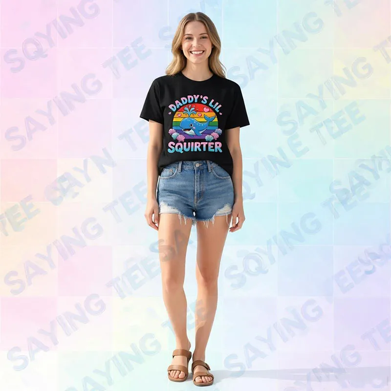 Unangebrachtes, lustiges „Daddy's Lil Squirter“ T-Shirt für Frauen, Y2k, freche Scherzgeschenke, Humor, Mädchen, Reise, Outdoor-Kleidung – Detail 5