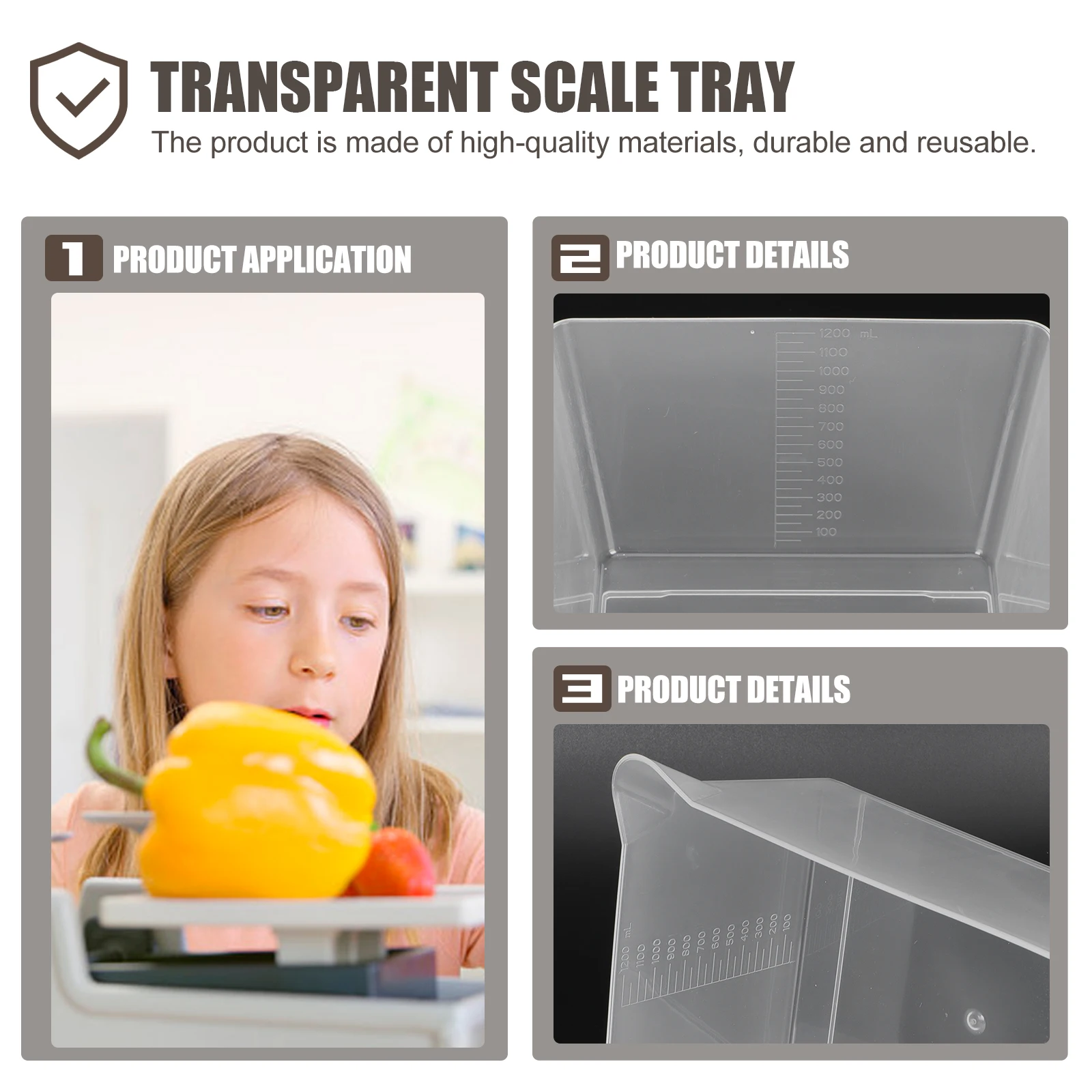 2pcs Acrylic Weighing Transparent Scale Tray Rack Electronic Scale Tray Kitchen Measuring Dish Food Bowls Medical Pan