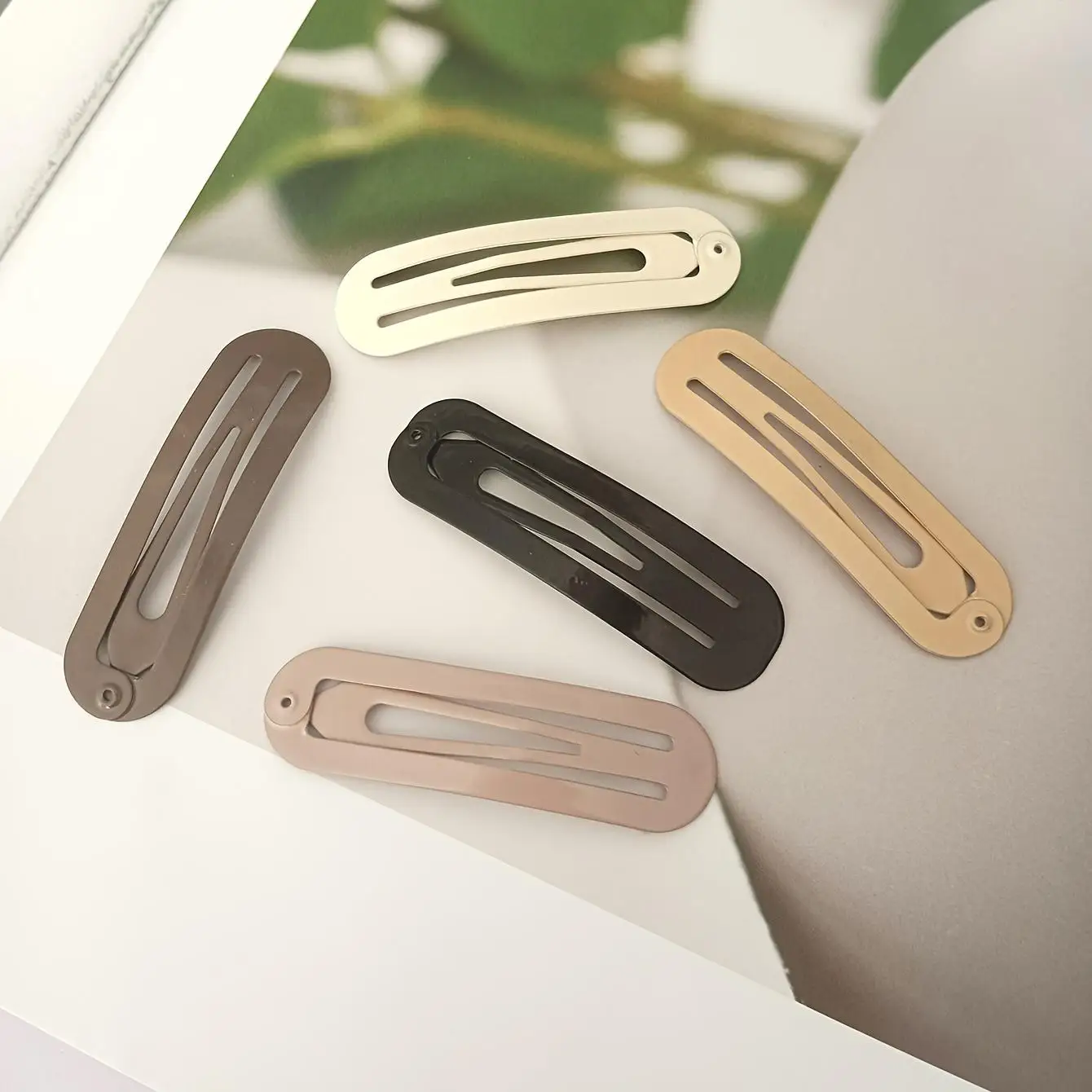 Horquilla con clip bb hueca ovalada para mujer, 5 uds., sencilla para parte posterior de la cabeza o estilo lateral, adecuada para lavarse la cara