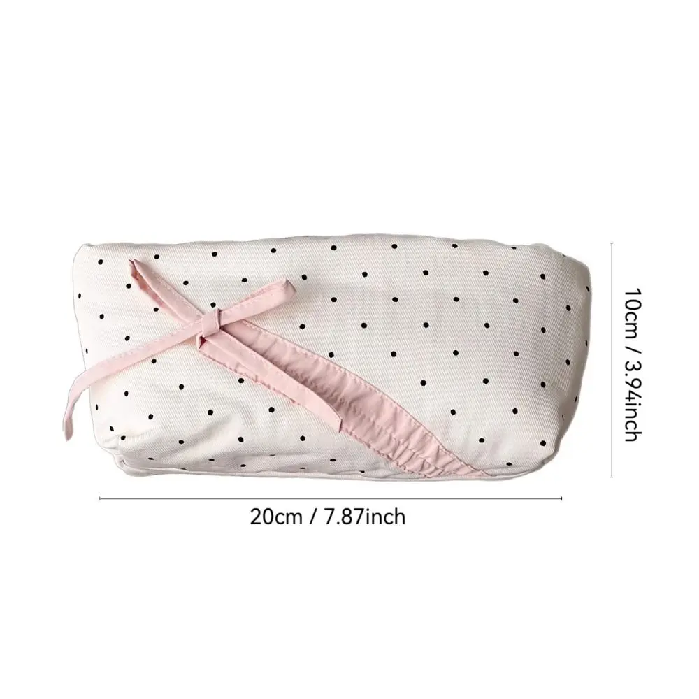لطيف Bowknot موجة نقطة مقلمة الإبداعية المحمولة حقيبة التخزين متعددة الوظائف منظم قرطاسية لوازم الطلاب #4