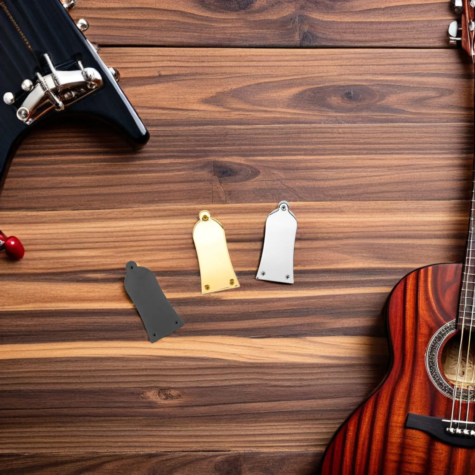 3Pcs Truss Rod Covers for Guitar Metal 3 Holes Replacement Plate Electric Bass Acoustic Guitar Maintenance Accessories