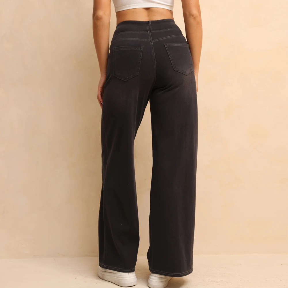 Shascullfites Thin Summer Jeans Soft High Waist Wide Leg Stretchy Denim Jeans for Curvy Women Flexible Flared Pants
