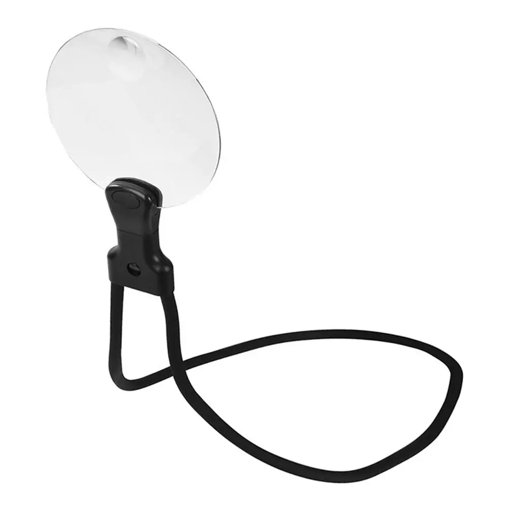 

Reading 3X/10X Magnifying Glass Neck Hanging Durable Hands Free Magnifier Black Large Adjustable Magnifier Gifts for Elderly