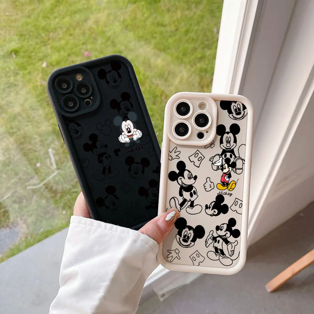 Cute Cartoon Mickey Mouse Phone Case For OPPO Reno 2 3 4 5 6 7 7Z 8 8T 10 11 12 Pro Plus 4G 5G Soft TPU Back Cover