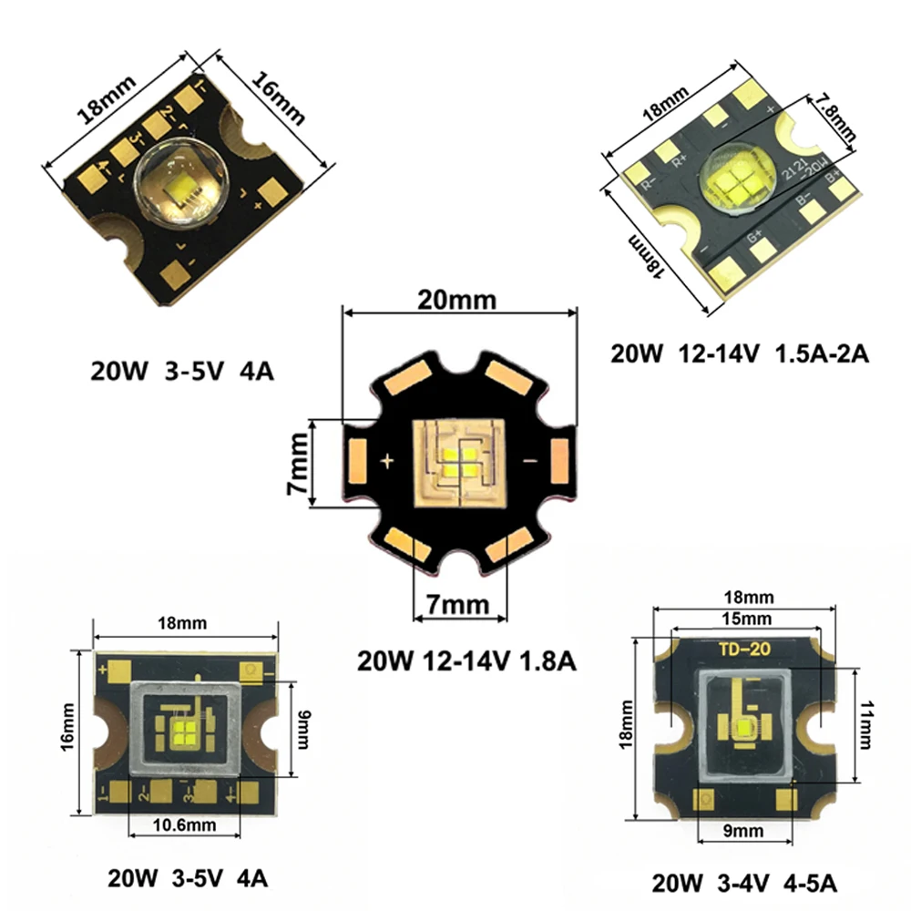 20W 30W High Power LED Stage Light Chip 3V 5V 12V Cold White 7000K 8000K For Moving Head Disco DJ Lamp Projector Lighting Parts