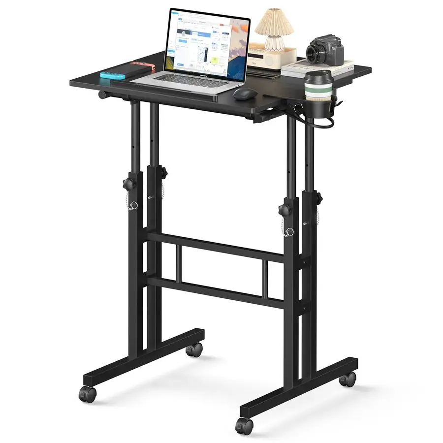

Standing Desk with Wheels, Mobile Stand Up Desk, Portable Standing Table on Wheels for Walking Pad, Rolling Computer Desk Adjus