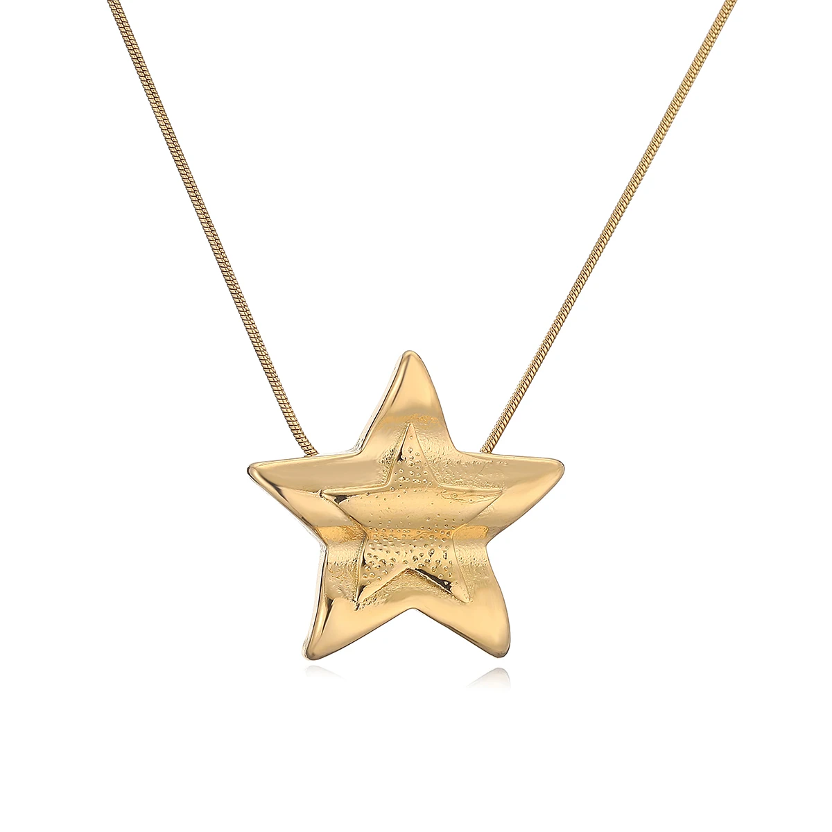 2024 New Fashion Gold Color Big Size Star Heart Pendant Necklaces For Women Non-Fading Stainless Steel Jewelry Wholesale