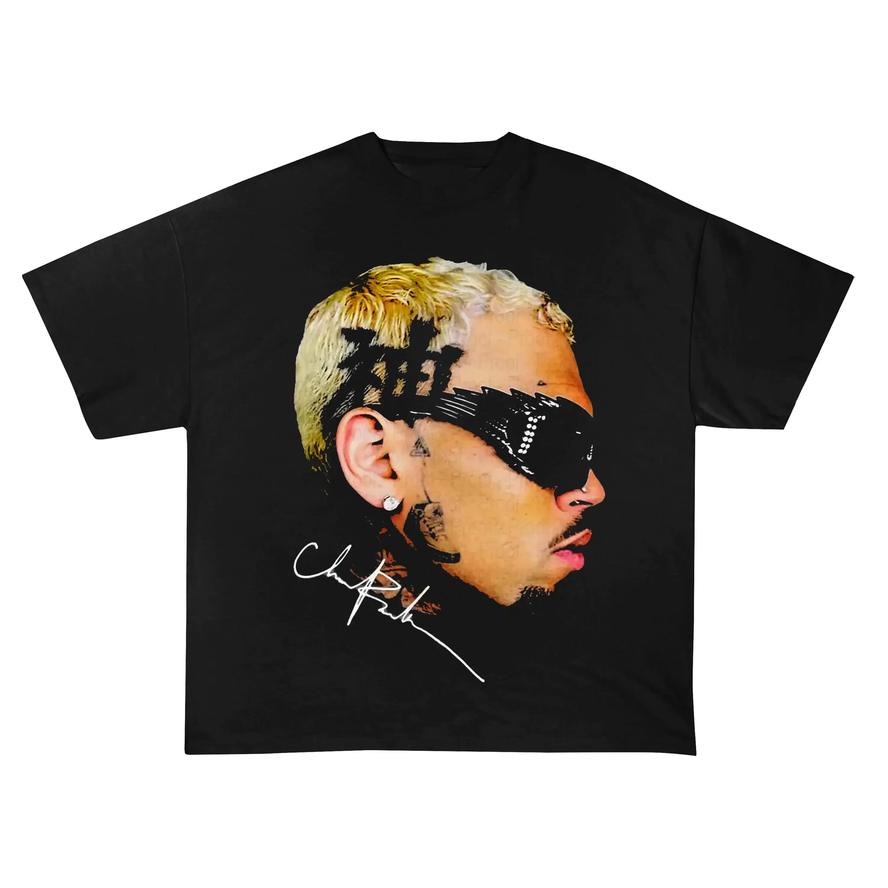 

Summer Chris Brown Breezy Bowl XX Concert Tour Printed Cotton Round Neck T-shirt Hip Hop Men's Large Street Outdoor Short Sleeve