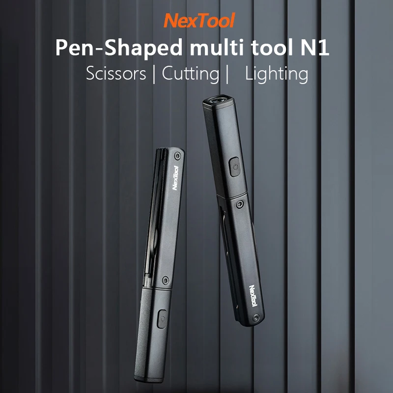 NexTool Mini Multi Tool 3 in 1 Pocket Knife Scissors Pen Tools N1 Portable Outdoors USB Rechargeable IPX4 Waterproof Flashlight