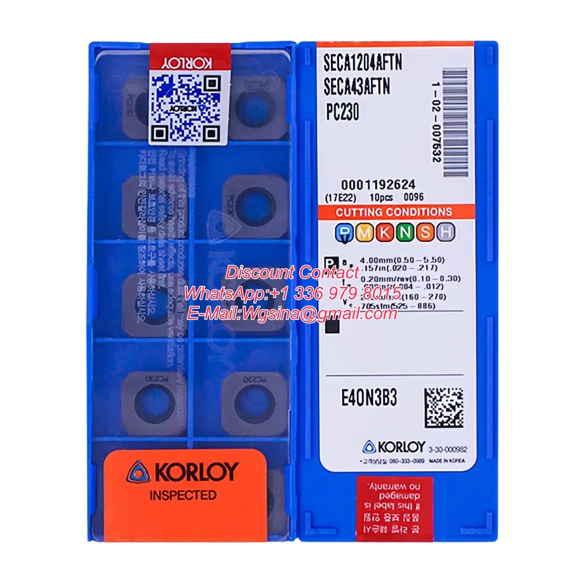 

Оригинальная фрезерная пластина KORLY SECA SECA 1204 AFTN PC230 PC3500 PC3700, 10 шт.